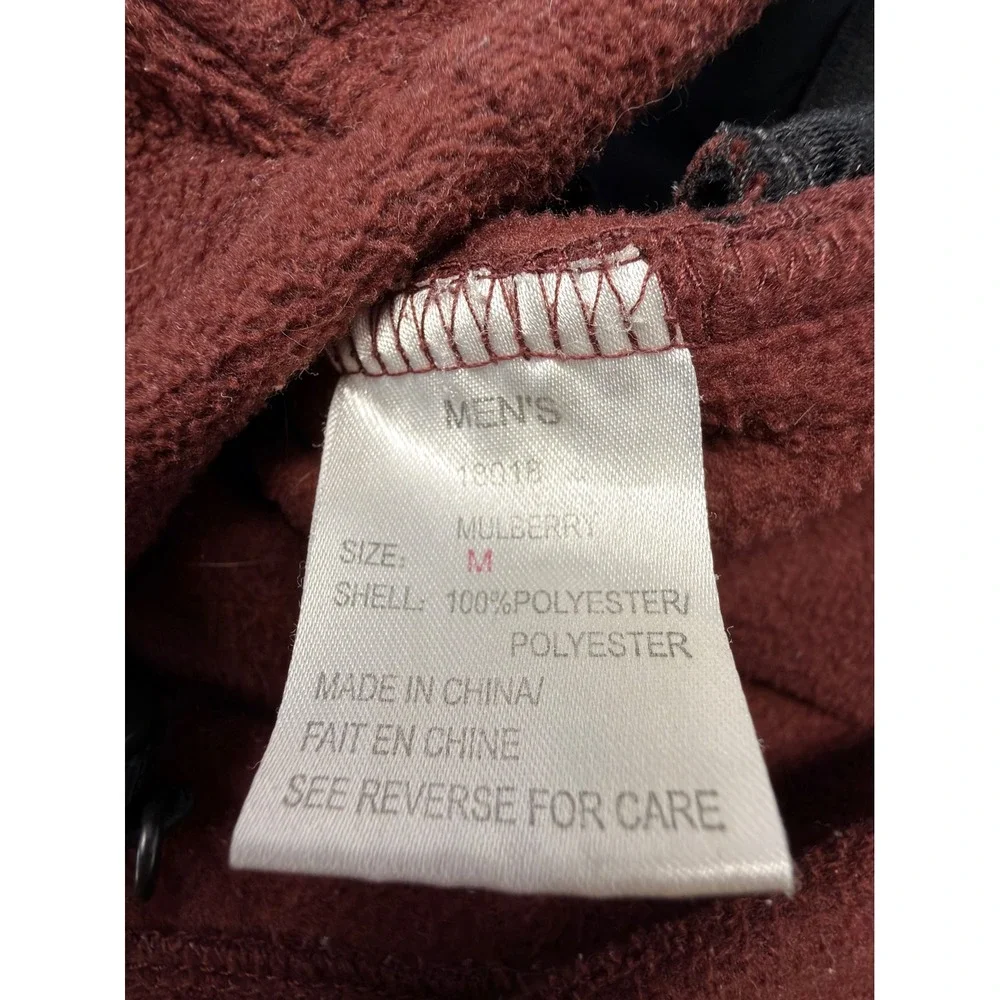 Woolrich Men's Fleece Vest Full Zip Mulberry Burgundy Outdoor Layer Size Medium